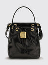 pulse leather mini bag with drawstring closure and padlock