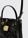 pulse leather mini bag with drawstring closure and padlock