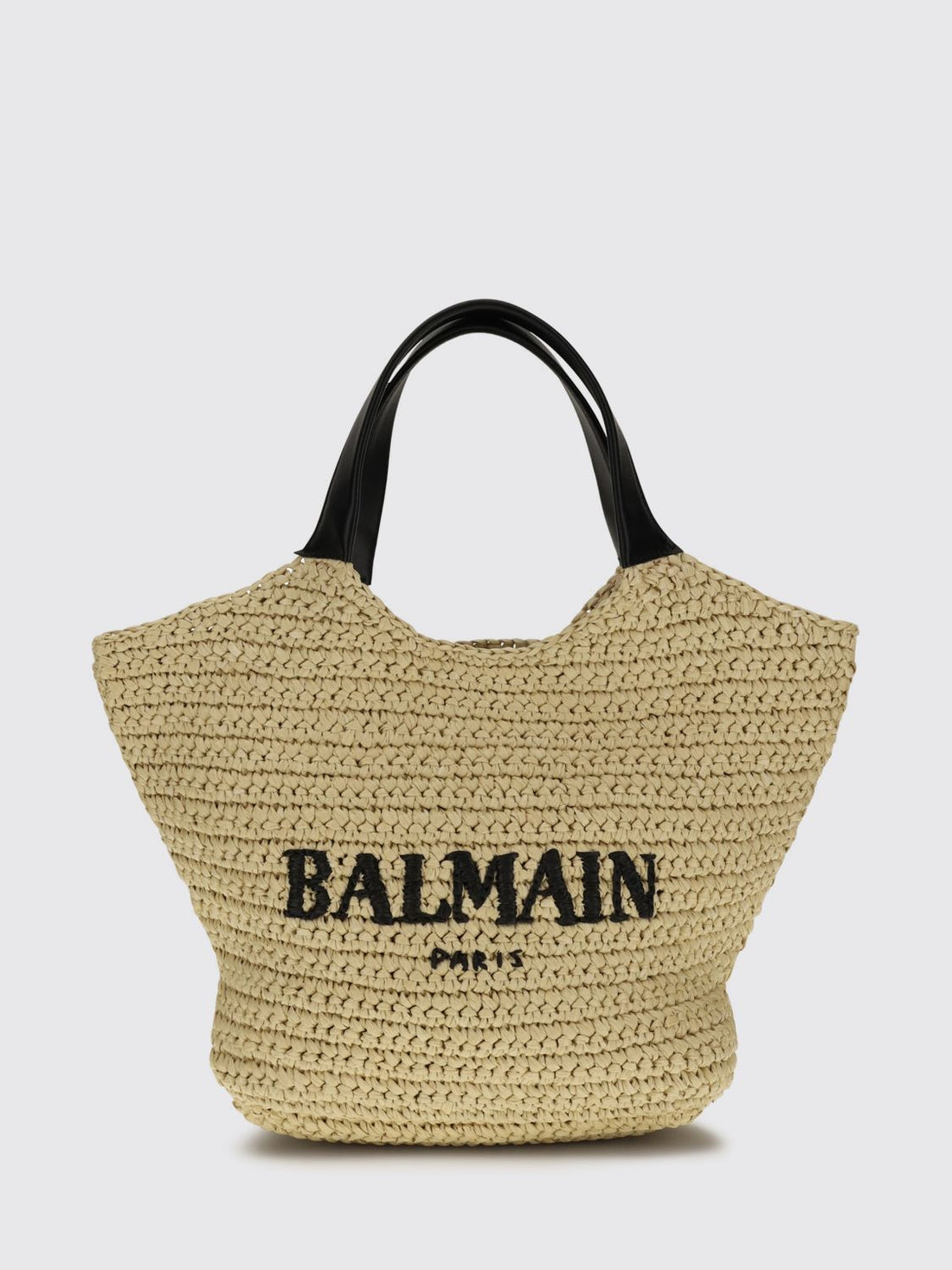 BALMAIN OS viscose tote bag with contrasting logo and double handles