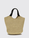 viscose tote bag with contrasting logo and double handles