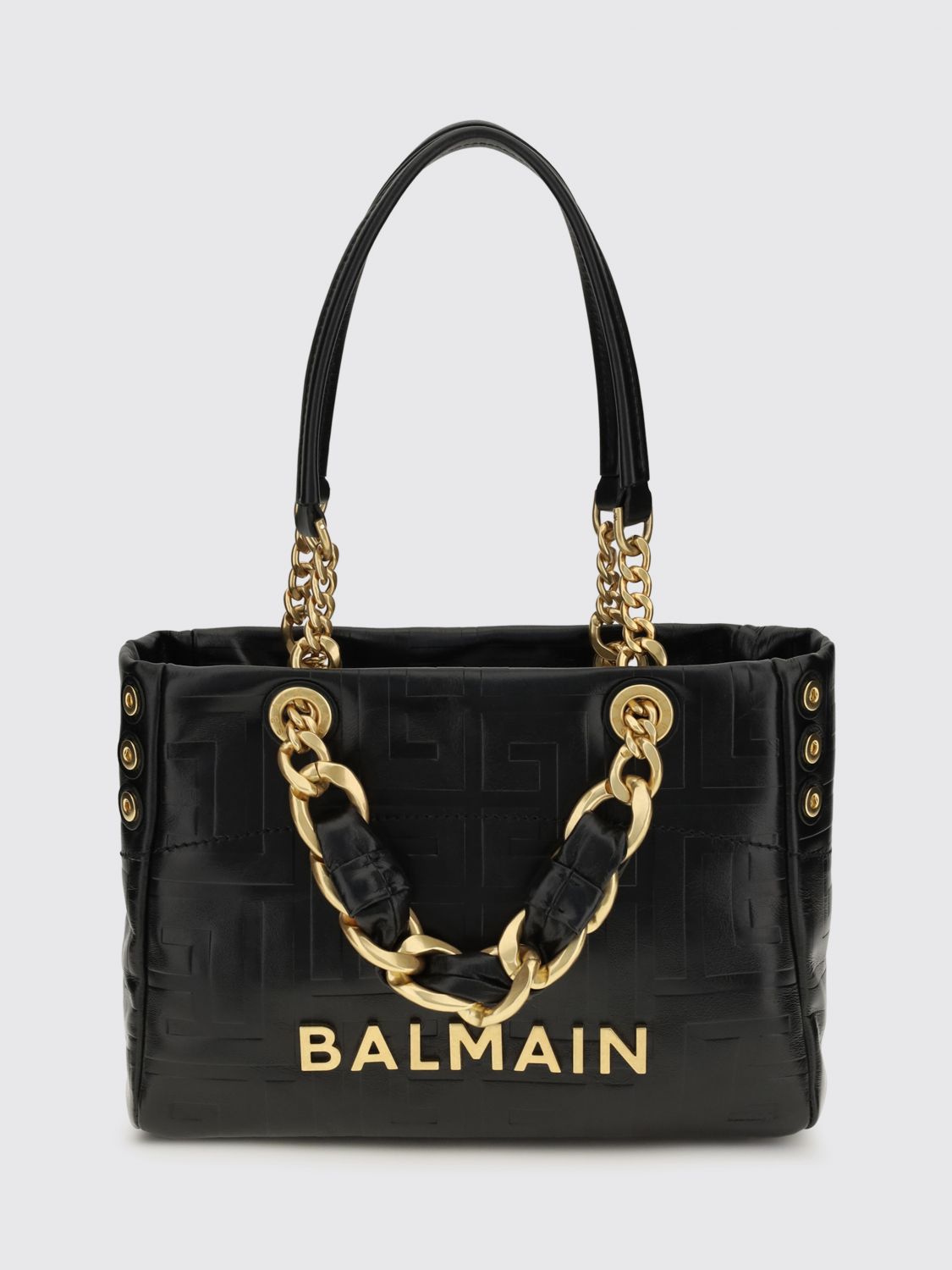 1945 soft calfskin leather tote with pb labyrinth monogram