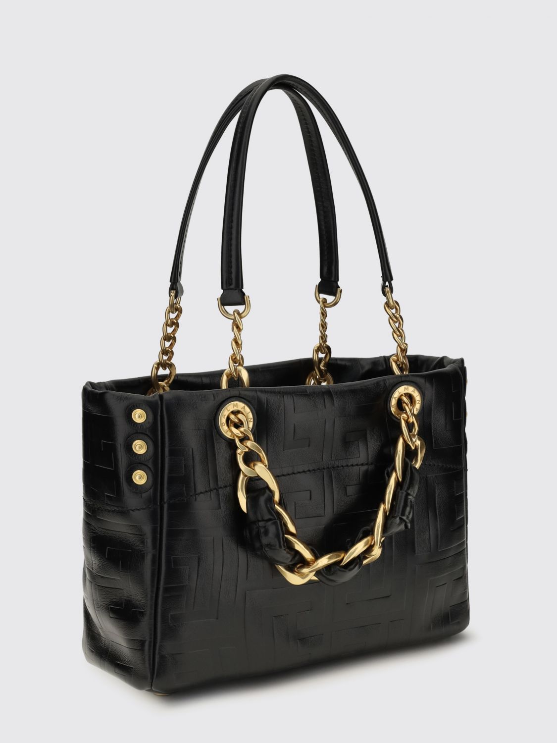 1945 soft calfskin leather tote with pb labyrinth monogram