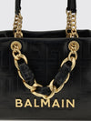 1945 soft calfskin leather tote with pb labyrinth monogram