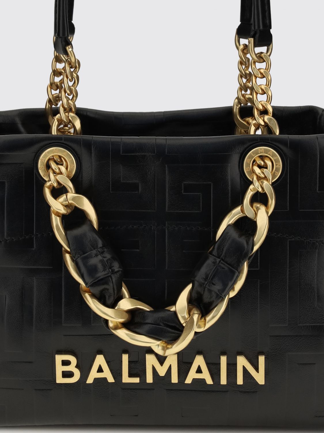 1945 soft calfskin leather tote with pb labyrinth monogram