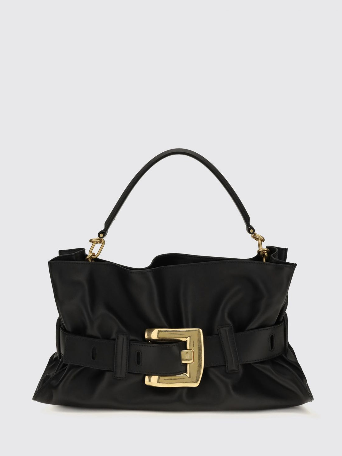 BALMAIN OS anthem leather hourglass handbag with buckle detail