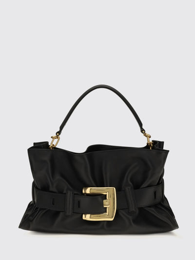 anthem leather hourglass handbag with buckle detail
