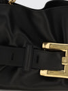 anthem leather hourglass handbag with buckle detail
