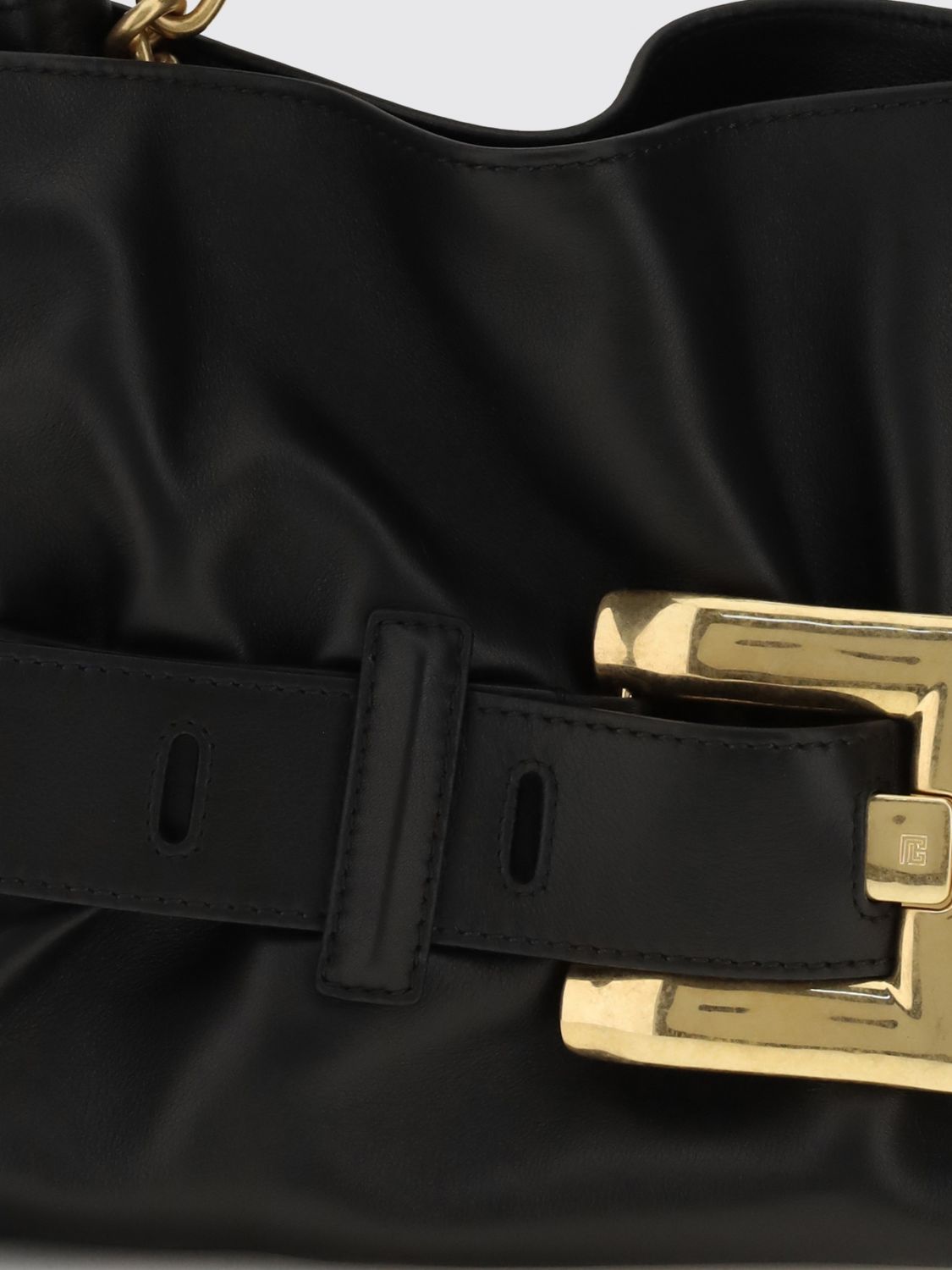 anthem leather hourglass handbag with buckle detail