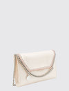 falabella crackled faux leather wallet on chain