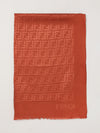 silk scarf with jacquard ff monogram and fringed edges