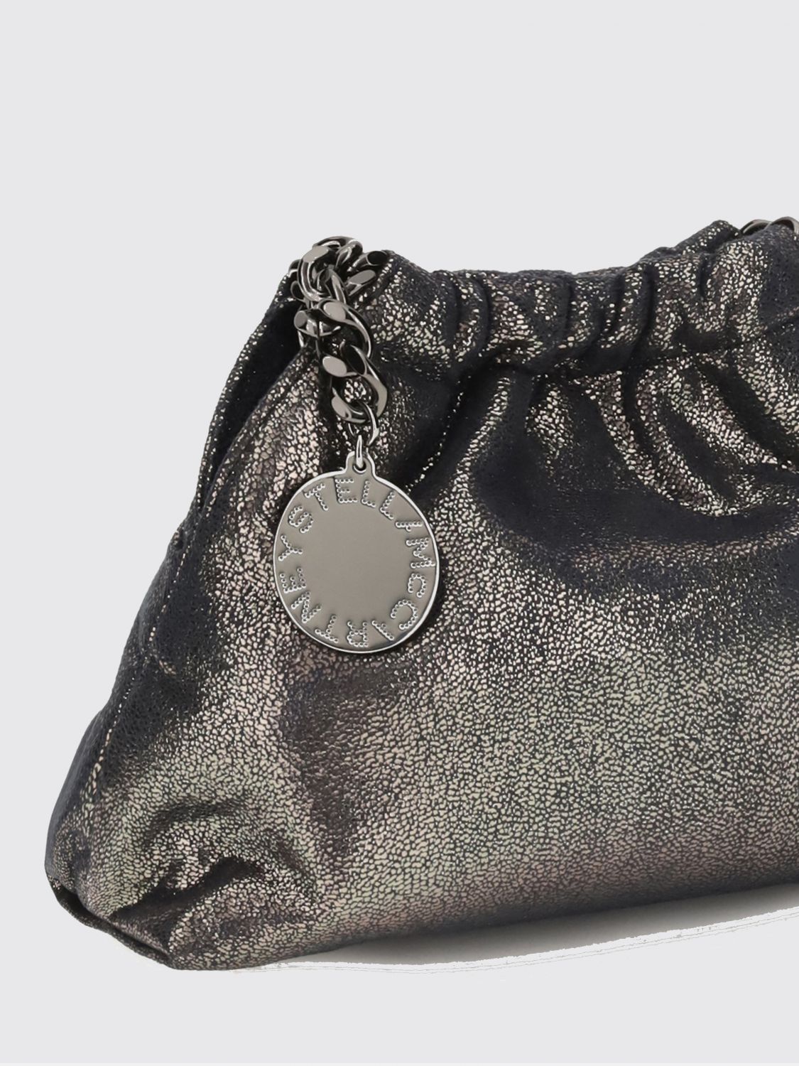 falabella laminated technical fabric mini bag with chain handle