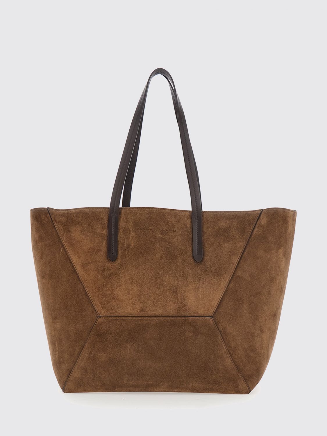 bc duo suede tote bag with monili embellishment