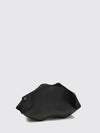 manta asymmetrical clutch in smooth calfskin with metal ring detail