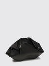 manta asymmetrical clutch in smooth calfskin with metal ring detail