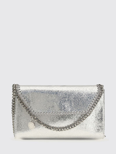 falabella crackle-effect faux leather wallet on chain