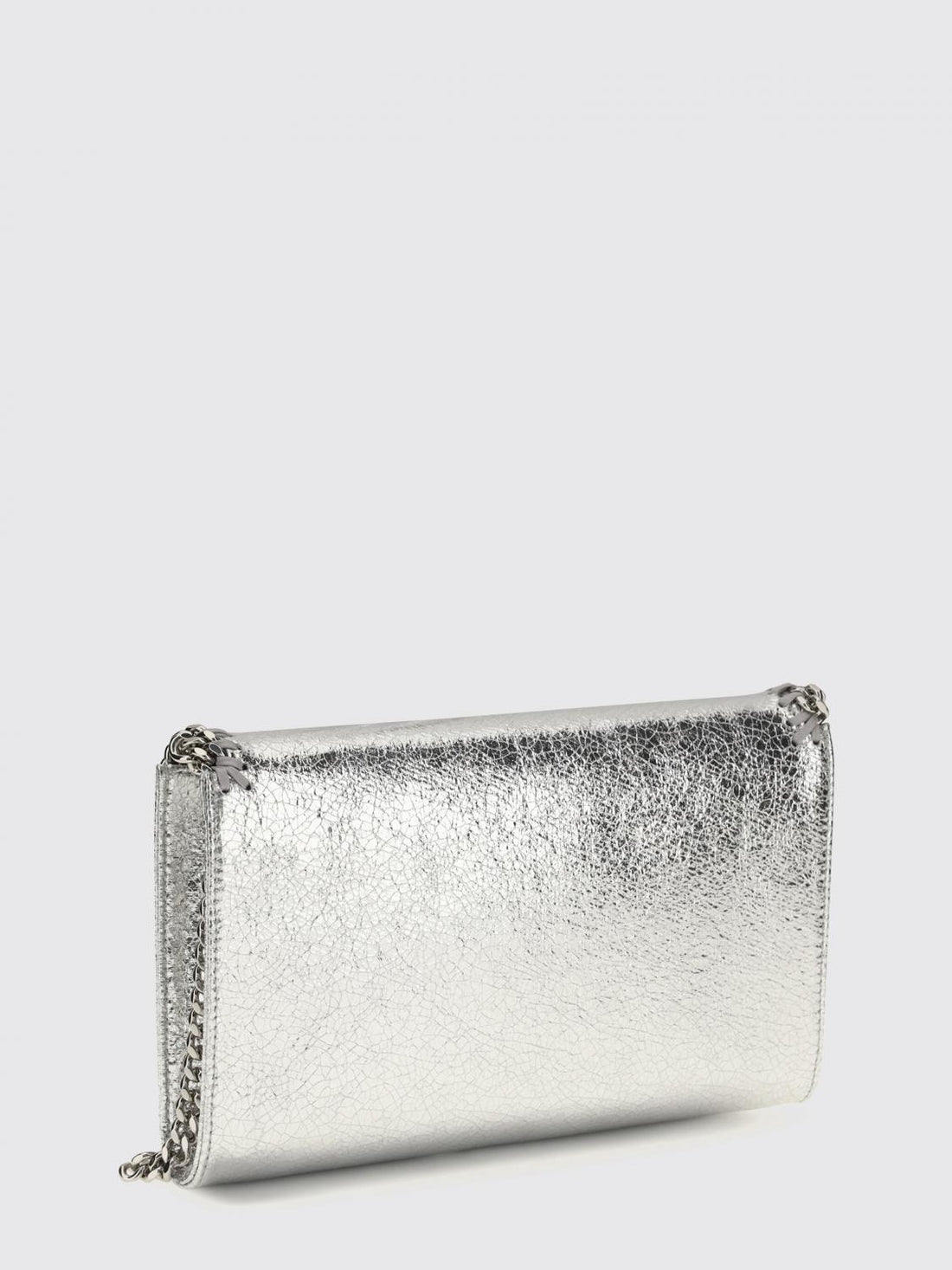 STELLA MCCARTNEY OS falabella crackle-effect faux leather wallet on chain