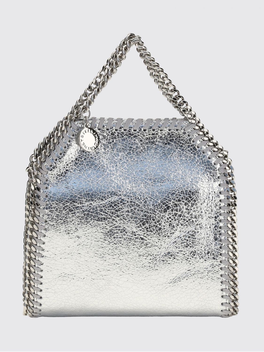 falabella crackle-effect faux leather mini tote bag