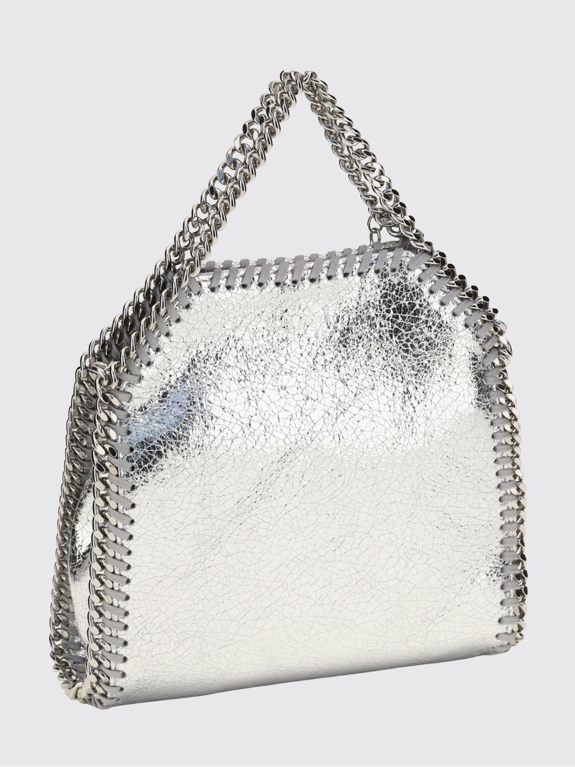 falabella crackle-effect faux leather mini tote bag