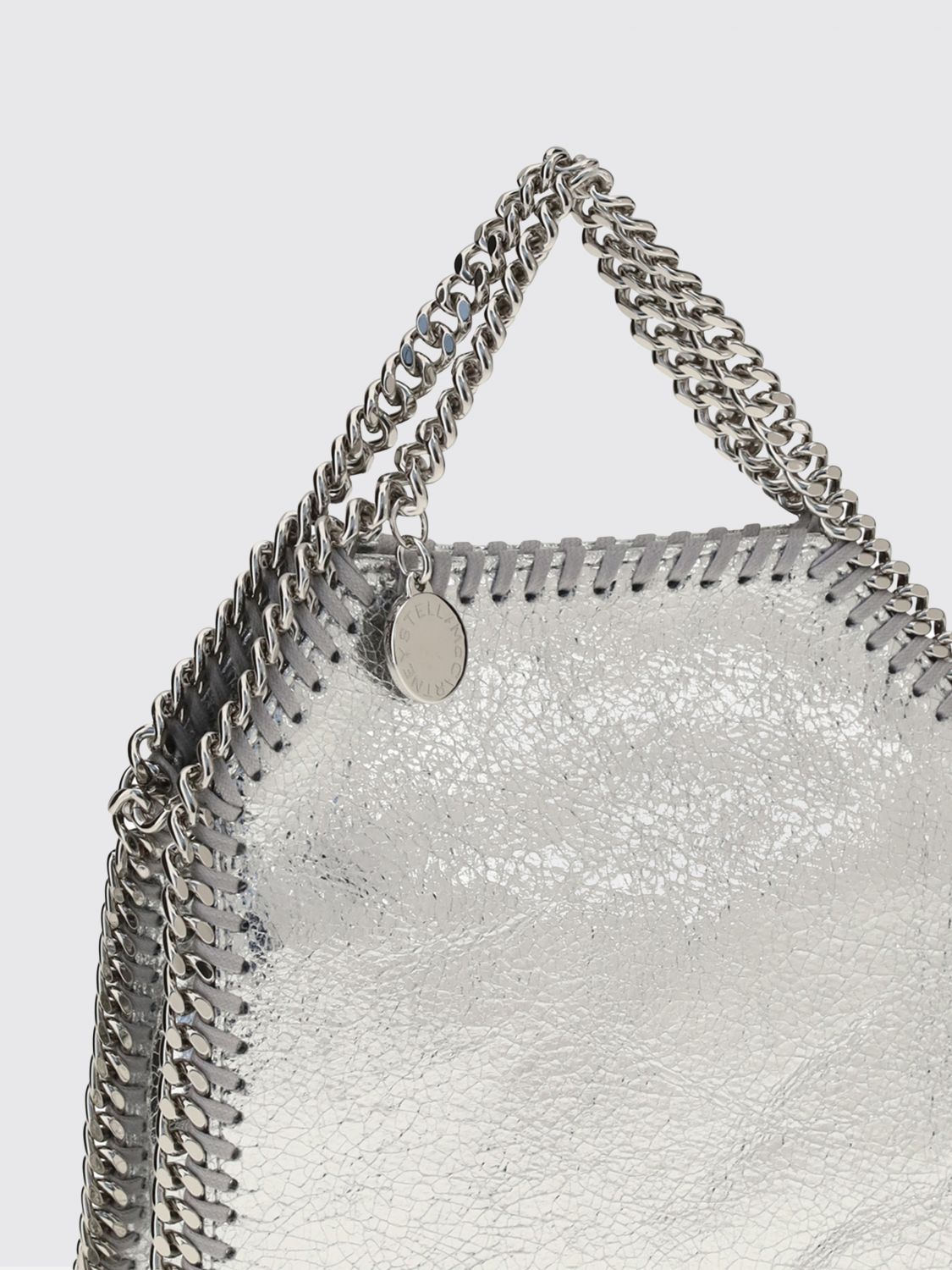 falabella crackle-effect faux leather mini tote bag