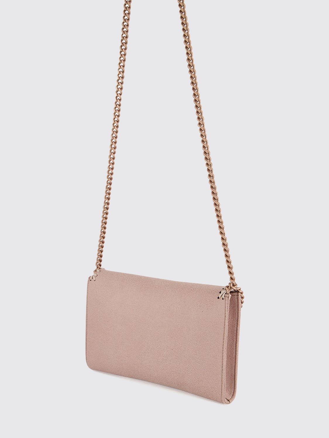 pearl-coloured falabella eco alter mat wallet on chain