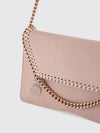 pearl-coloured falabella eco alter mat wallet on chain