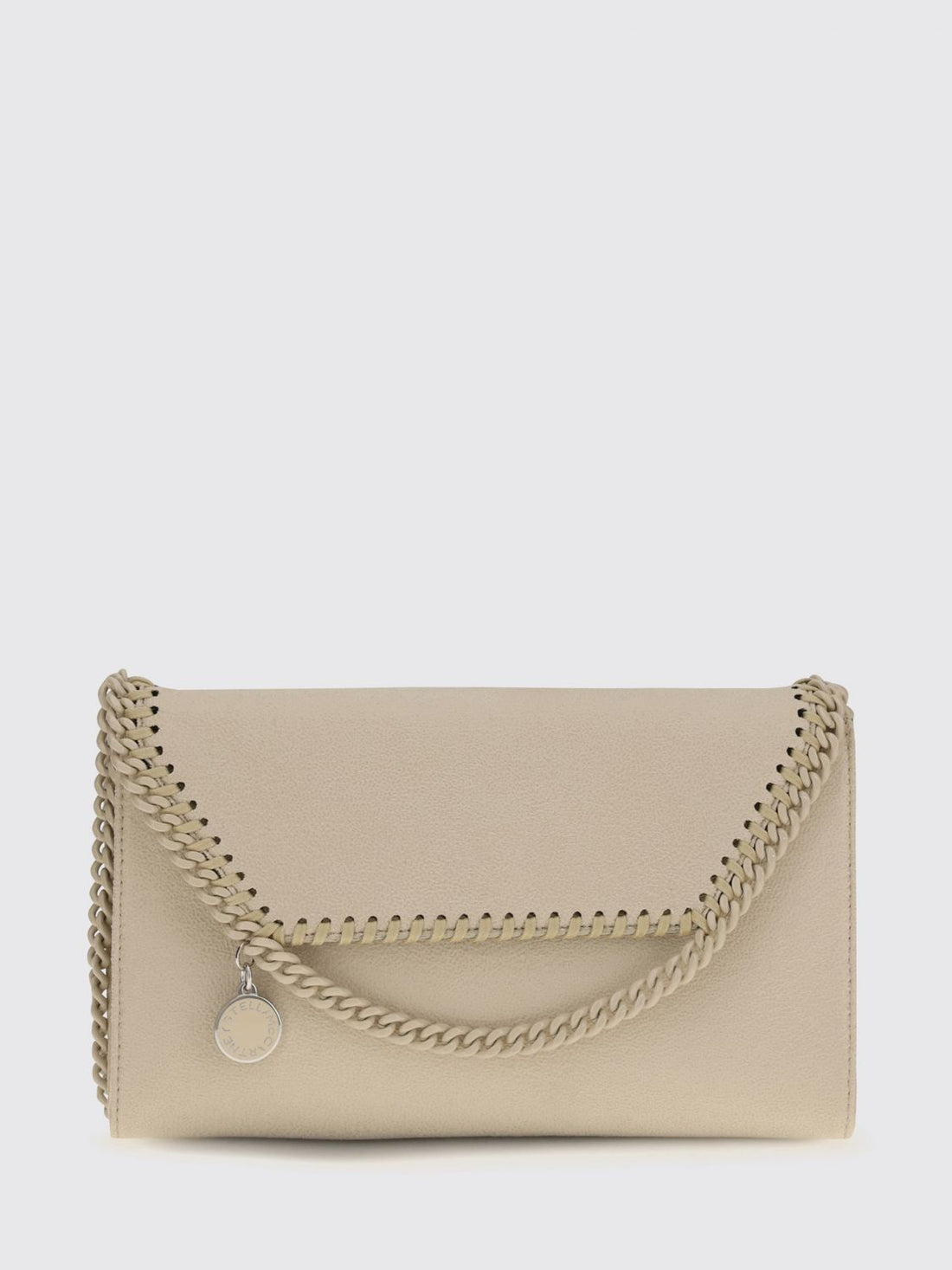 STELLA MCCARTNEY OS pearl-coloured falabella eco alter mat wallet on chain