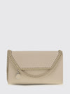 pearl-coloured falabella eco alter mat wallet on chain