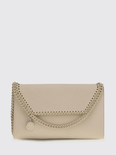 pearl-coloured falabella eco alter mat wallet on chain