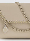 pearl-coloured falabella eco alter mat wallet on chain