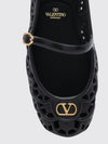 ondette perforated rubber mary jane ballet flats with vlogo