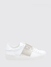 open leather sneakers with contrasting laminated band
