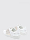 open leather sneakers with contrasting laminated band