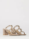 rockstud leather mule sandals with studs and mid heel