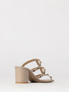 rockstud leather mule sandals with studs and mid heel