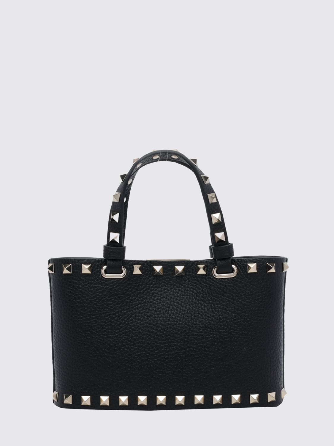 rockstud grained calf leather mini handbag