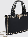 rockstud grained calf leather mini handbag