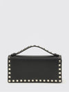 rockstud calfskin leather handbag with studs and chain strap
