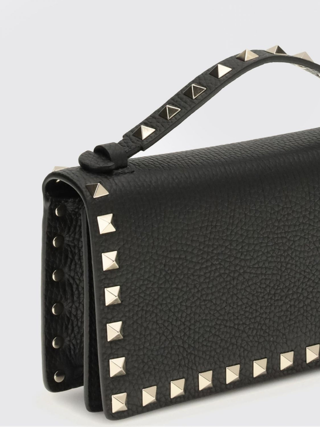 VALENTINO GARAVANI OS rockstud calfskin leather handbag with studs and chain strap