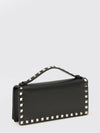 rockstud calfskin leather handbag with studs and chain strap