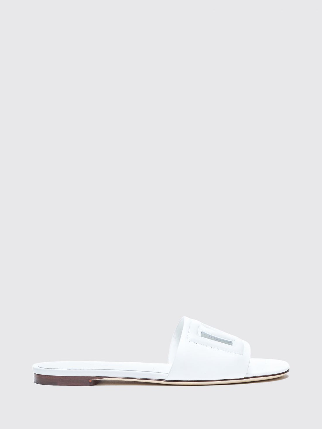 DOLCE &amp; GABBANA 35 leather mule sandals with dg monogram and low heel