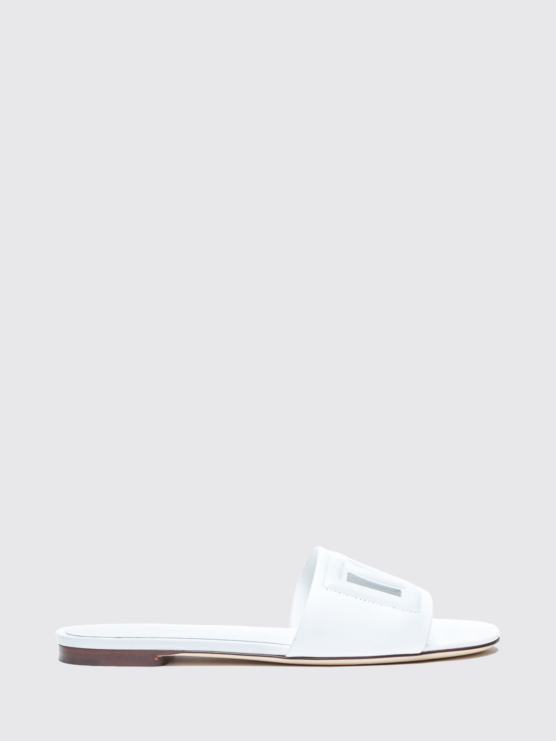 leather mule sandals with dg monogram and low heel