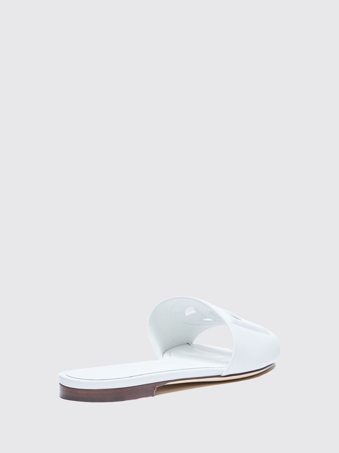 leather mule sandals with dg monogram and low heel