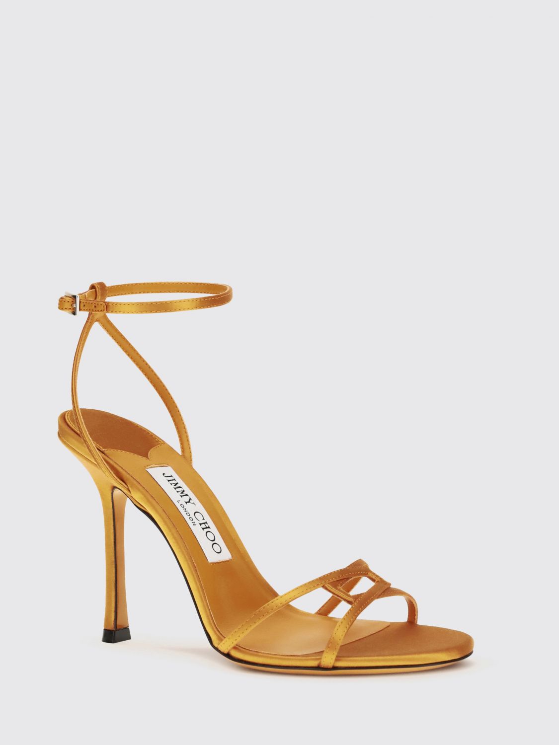 leo silk satin sandals with high stiletto heel