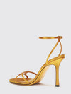 leo silk satin sandals with high stiletto heel