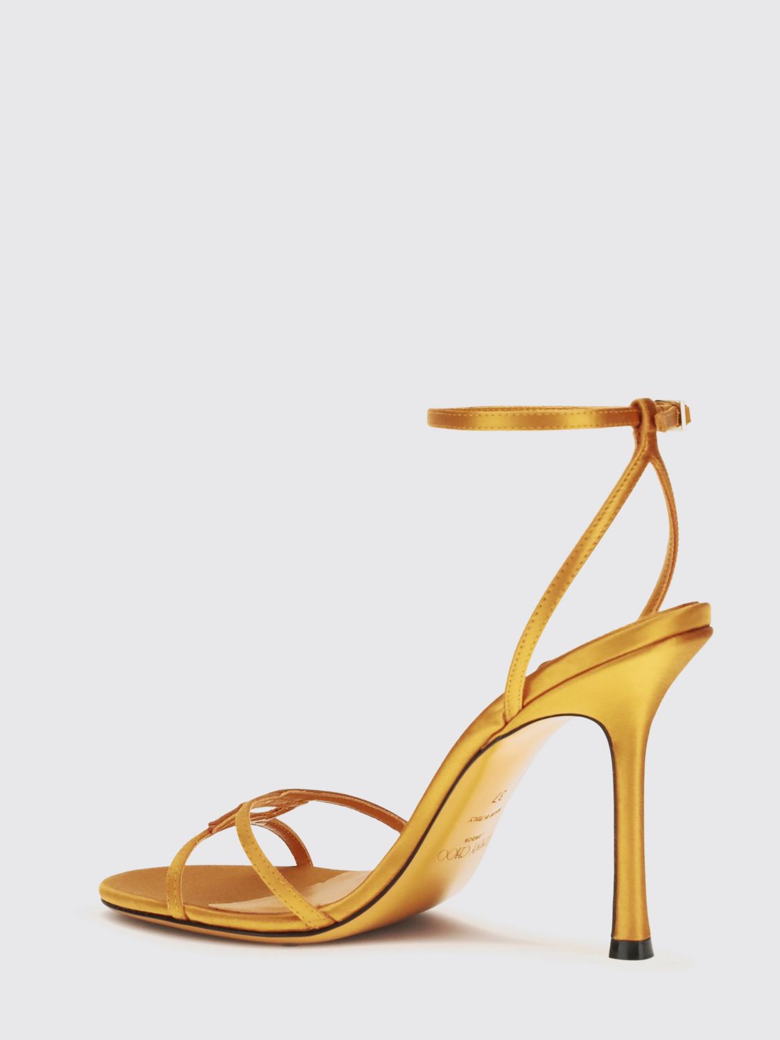 leo silk satin sandals with high stiletto heel