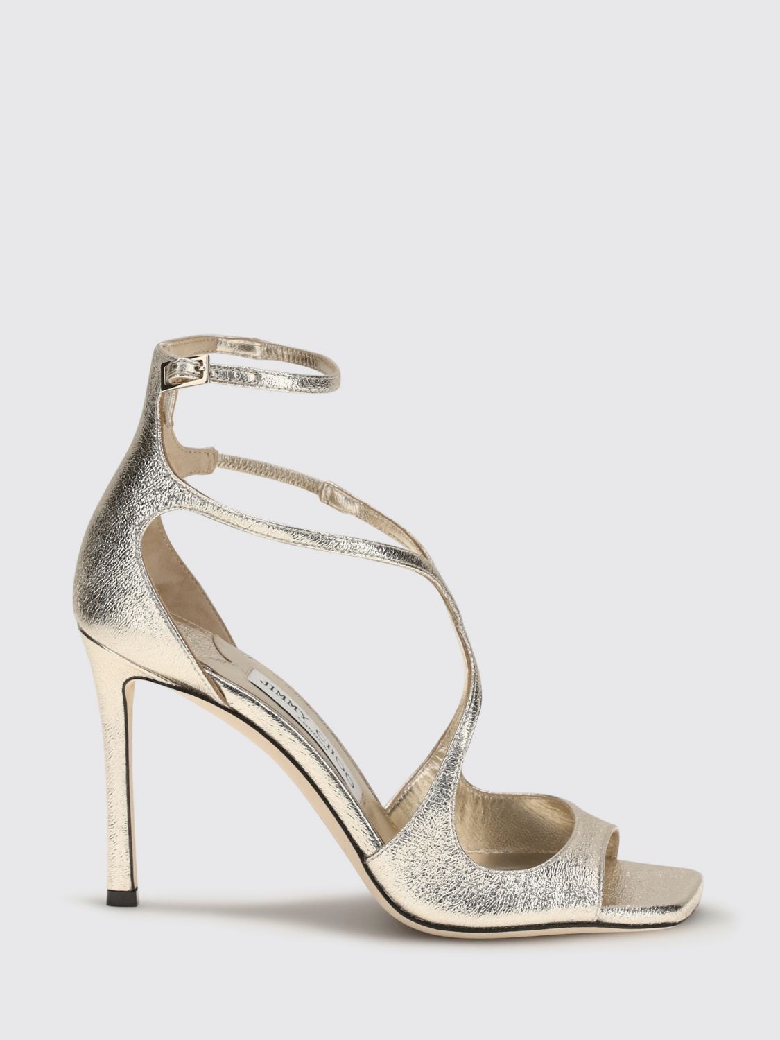 azia laminated nappa high stiletto heel sandals