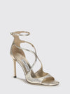 azia laminated nappa high stiletto heel sandals