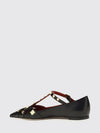 studdy t-strap studded sheepskin ballet flats