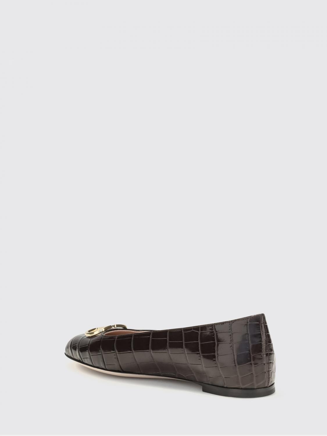 vlogo signature croc-print leather ballet flats