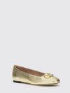 vlogo signature gold laminated nappa ballet flats